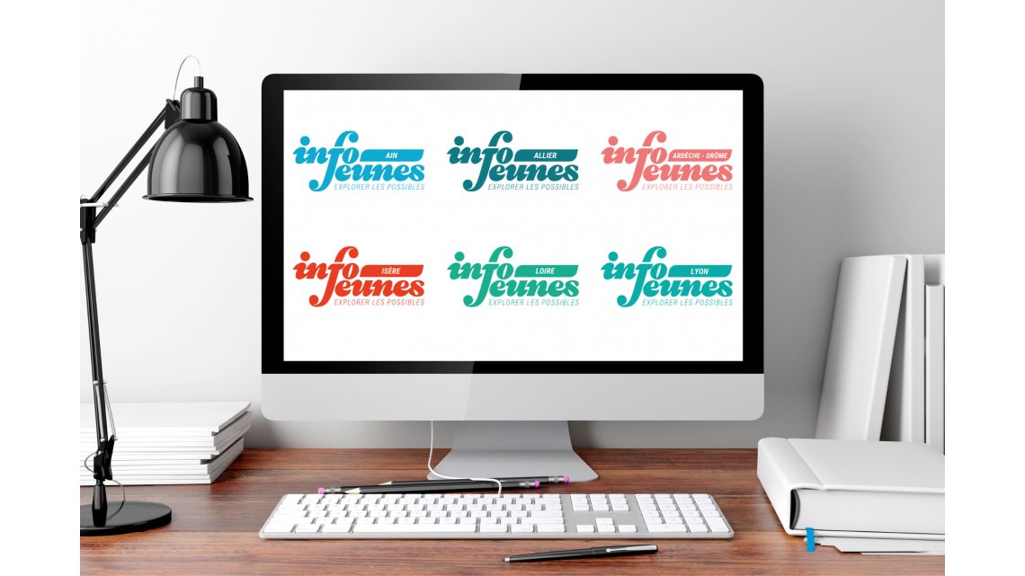 image d'ordinateur avec les logos des sites info-jeunes 